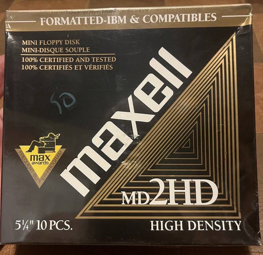 Maxell Floppy Disk MD2 HD 51/4 10-pcs