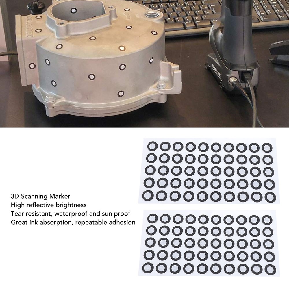 500Pcs Scanning Marker 6mm ID 10mm OD Reference Point Diffuse Reflection Part