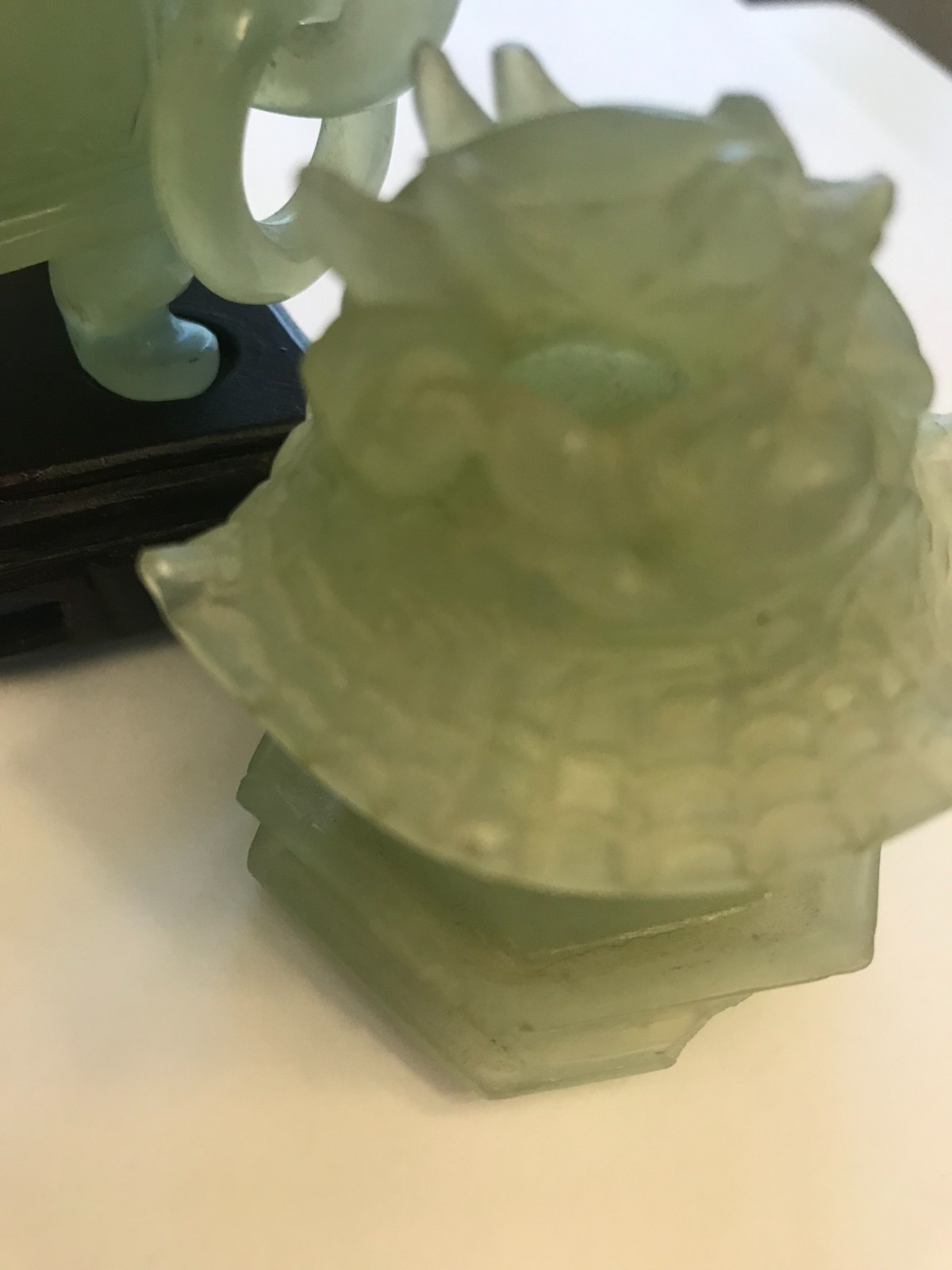 Chinese Jade Censer, 5" across, 5" tall, 5" wide Incense Burner