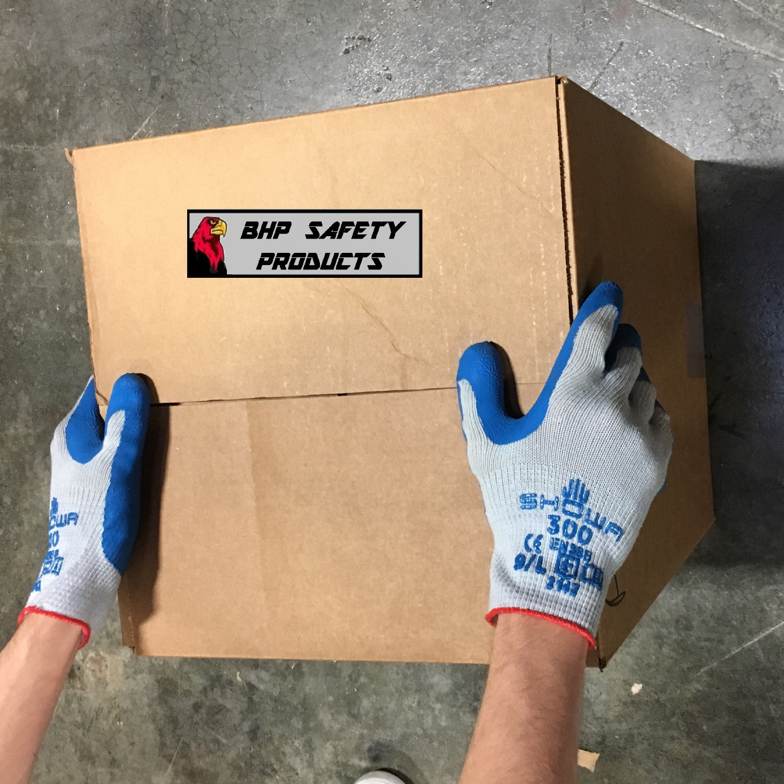 SHOWA ATLAS FIT 300 NATURAL RUBBER PALM WORK GLOVES BLUE (SM-XL)