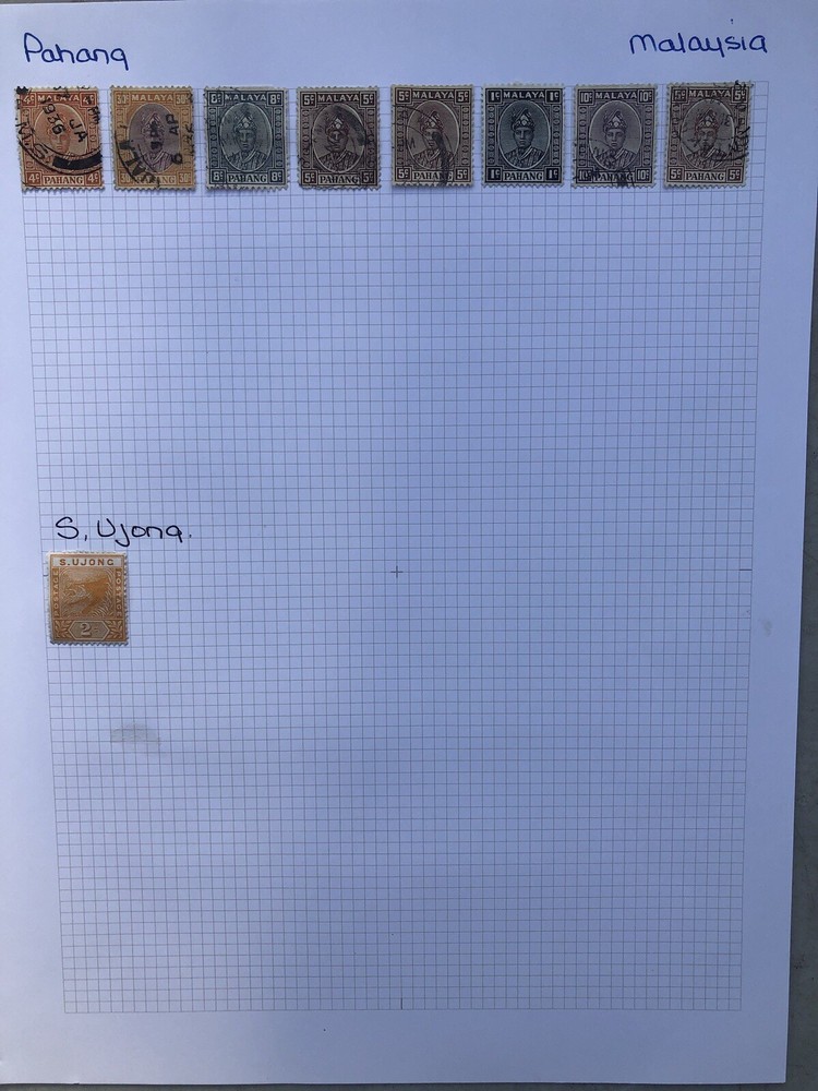 Malaysian States Stamps On 4 Pages