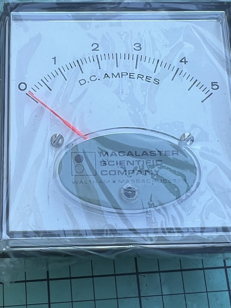 vintage dc amp meter  Gauge  5A DC MACALASTER SCIENTIFIC
