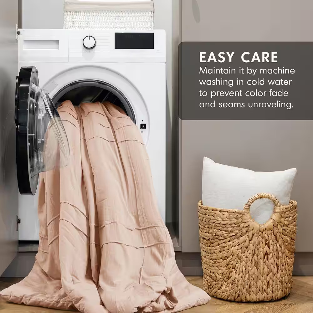 Porter 3-Piece Blush Solid Microfiber Cal King Comforter Set