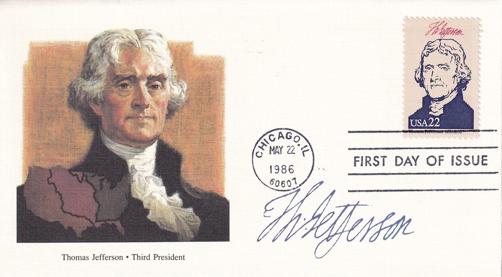 STAMP US SCOTT 2216c "Thomas Jefferson" 22 CENT 1986 FDC - C