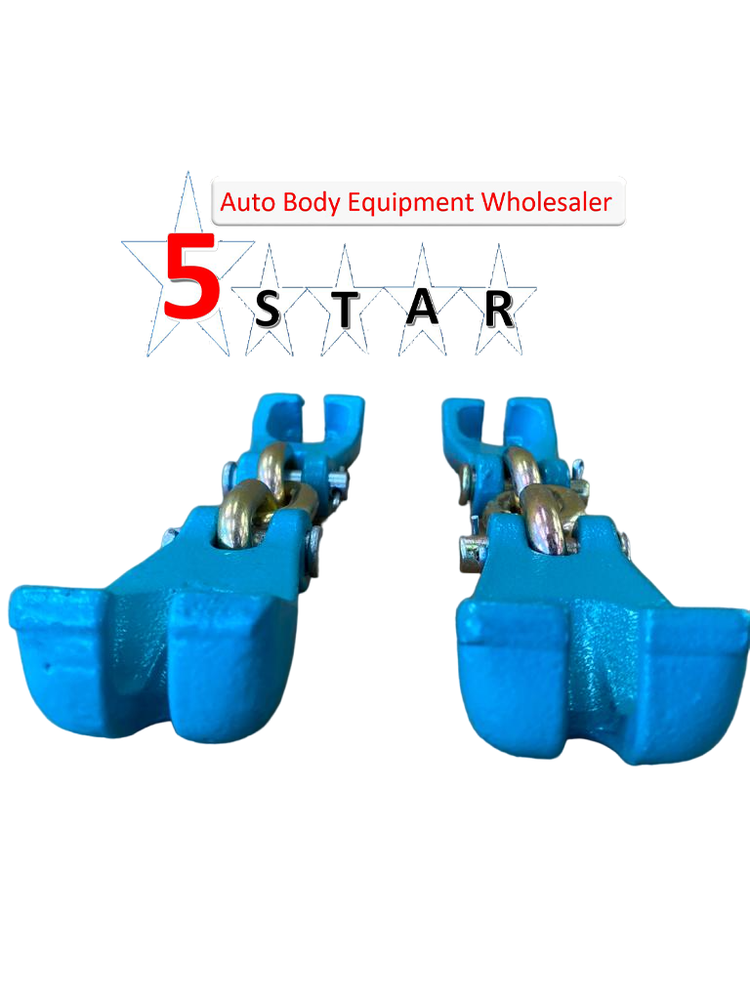 Pair of Curved Claw Hooks Bumper Pull Auto Body Frame Machine Chains