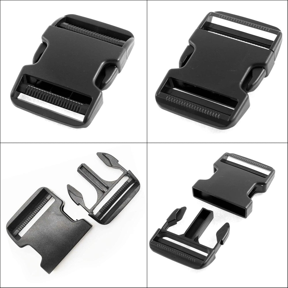 Quick Release 2-Inch Plastic Buckles with Tri-Glide Clips for Versatile Use