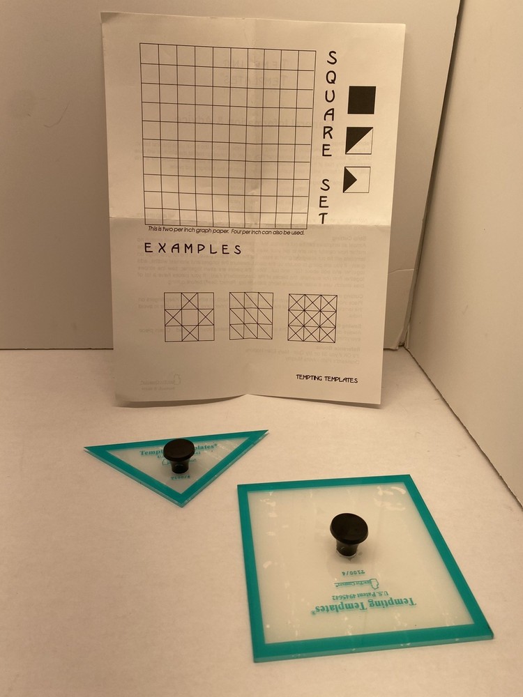 Sew / Fit Tempting Template 2pc Square Pattern Set - Quilting Stencil Guide