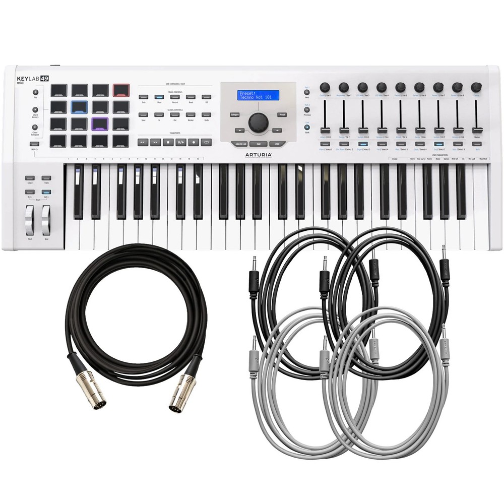 Arturia KeyLab MkII 49 MIDI/USB/CV Controller - White CABLE KIT