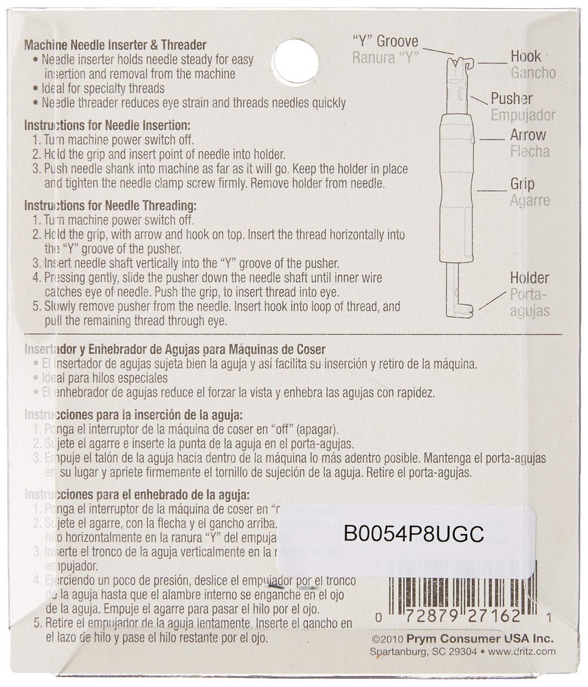Dritz 253 Machine Needle Inserter & Threader for Sewing