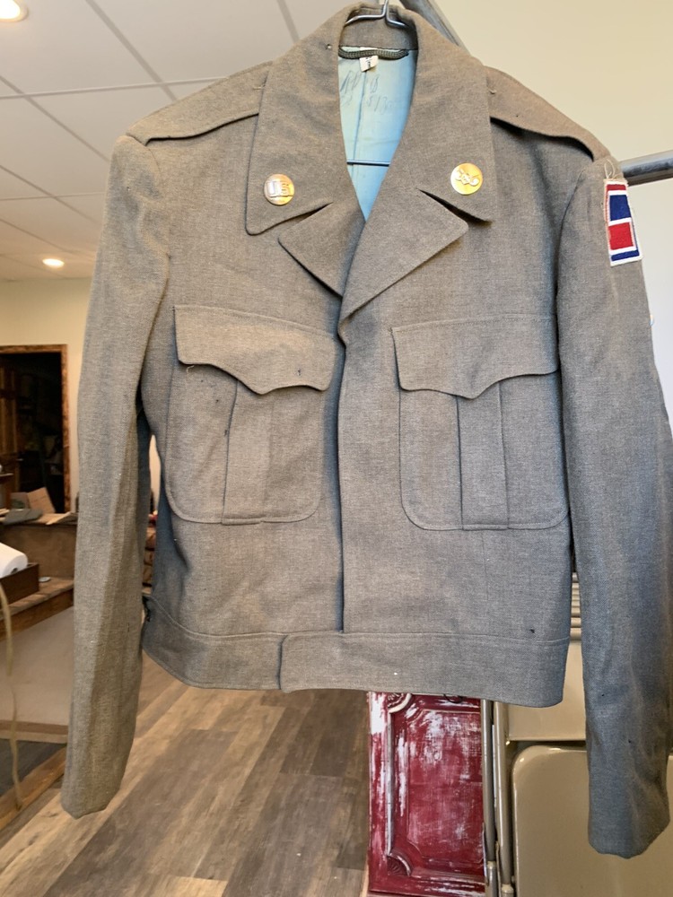 WW2 ORIGINAL 69th INFANTRY DIVISION ARMY GREEN WOOL UNIFORM (EBY)
