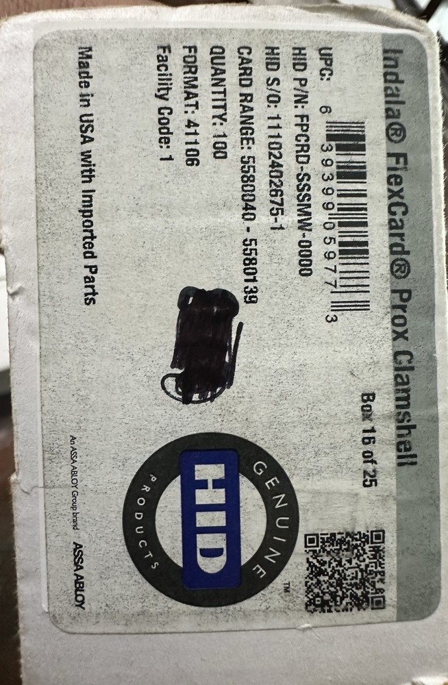 Indala Flex Card Prox Clamshell