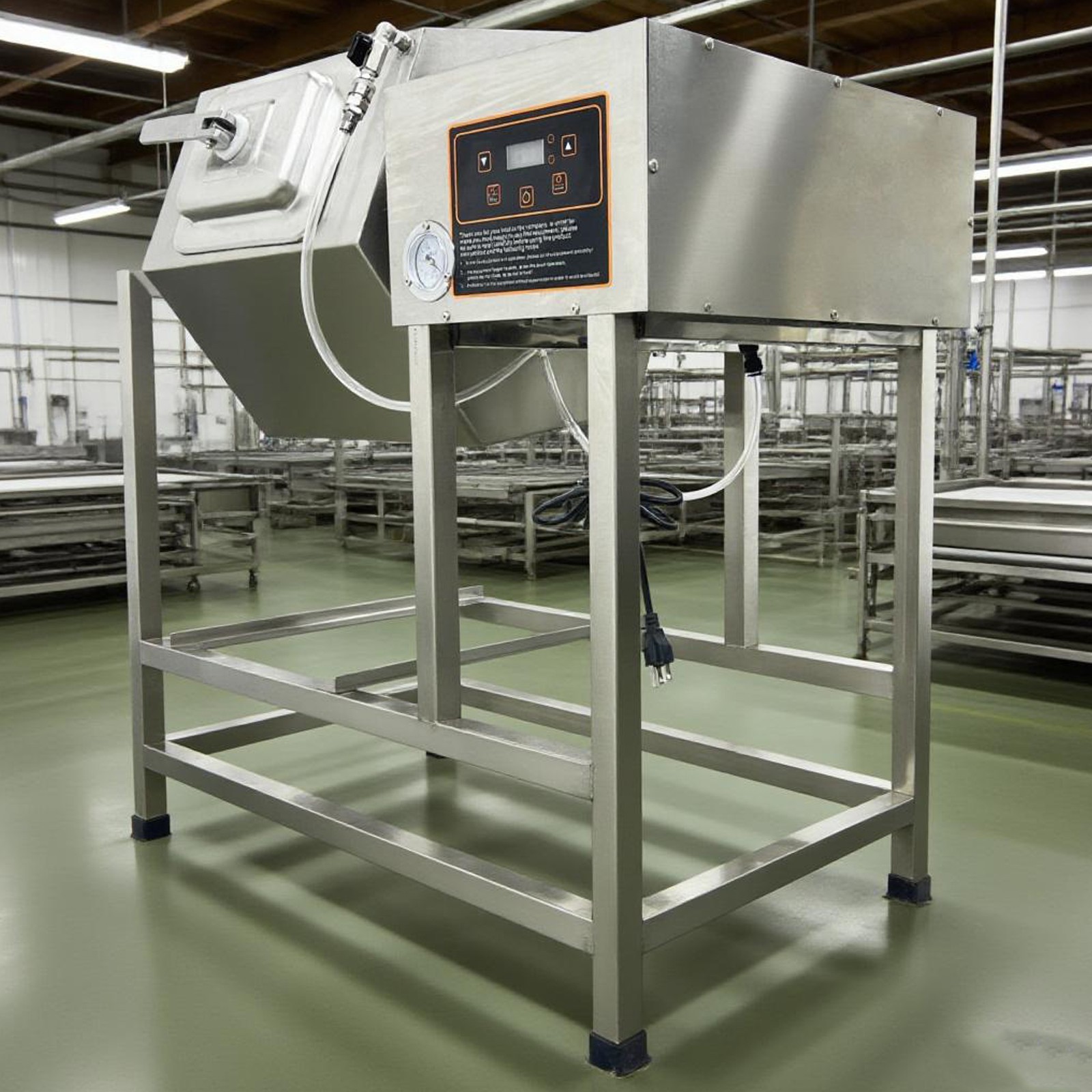 1 PC Fully Automatic Vacuum Pump Meat Tumbler Marinator Hexagonal Max 82 lbs