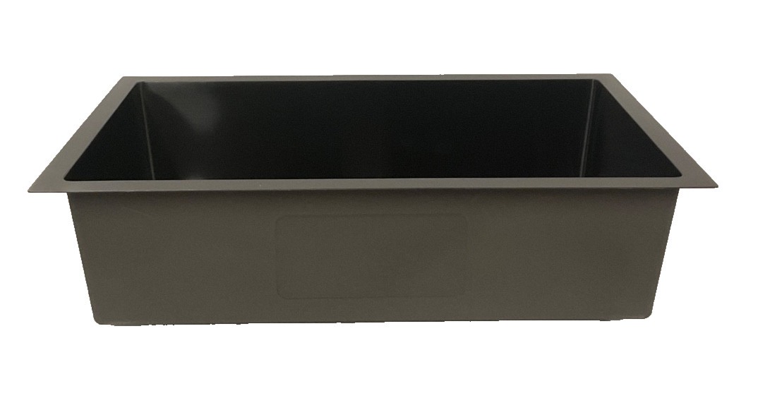 Lippert Stainless Steel Undermount Metalic Black Single Bowl Sink 27x16x7