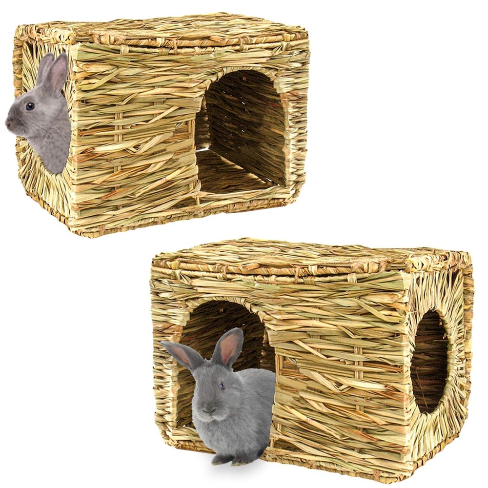 HERCOCCI Extra Large Grass House for Rabbit, Foldable & Comfortable - Small A...
