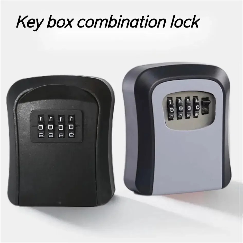 Wall Mounted Waterproof Key Lock Box 4 Digit Combination Safe Storage 5 Keys Box