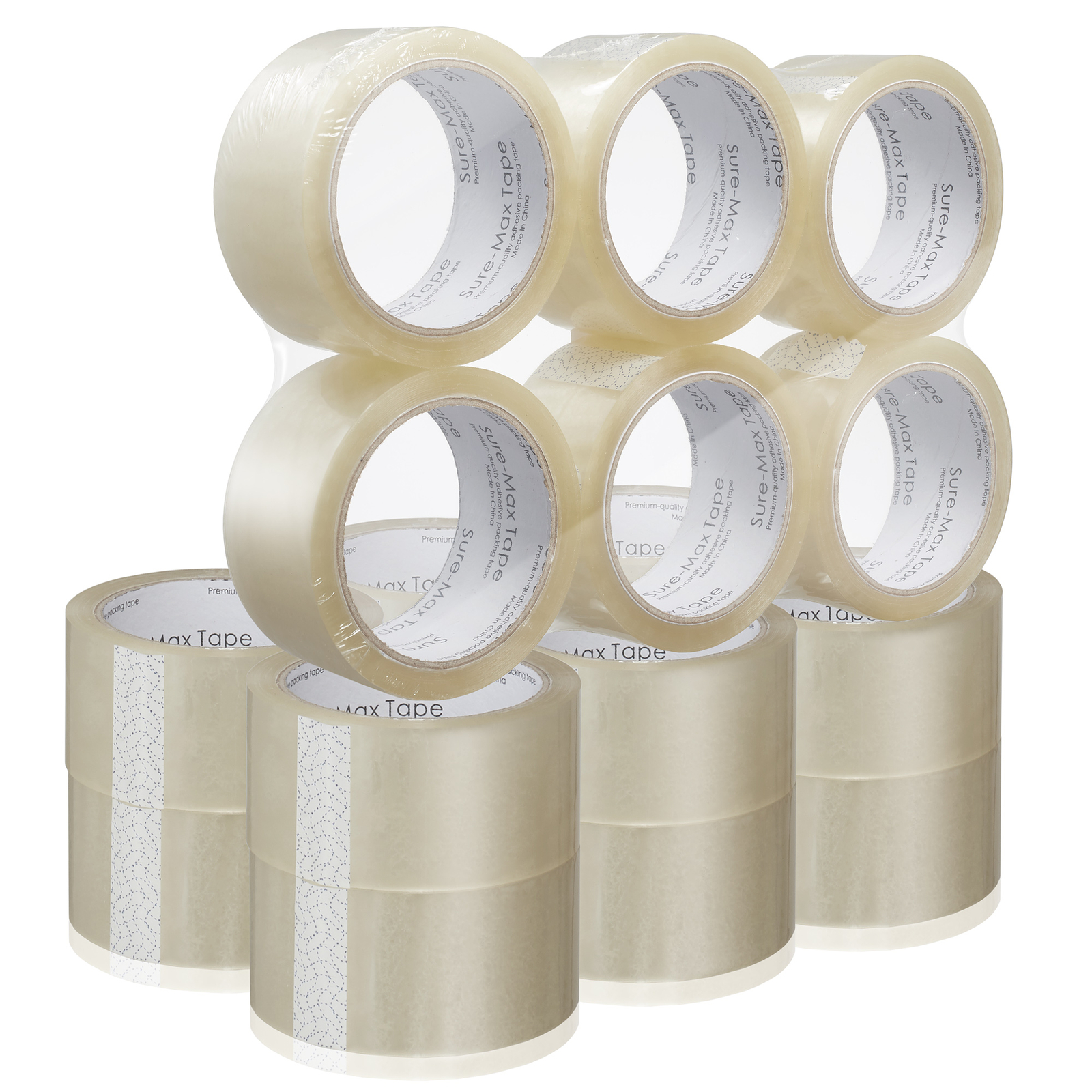 18 Rolls Carton Sealing Clear Packing Tape Box Shipping - 2 mil 2" x 55 Yards