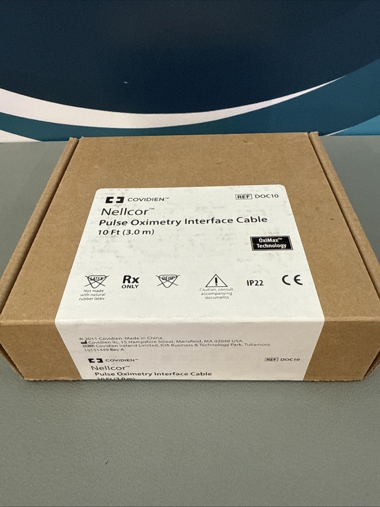 Covidien Nellcor Pulse Oximetry Interface Cable 10 Ft REF DOC10 New