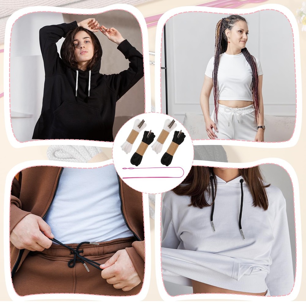 Molain 4PCS Drawstring Cord Replacement Drawstring with Easy Threader Sweatpants