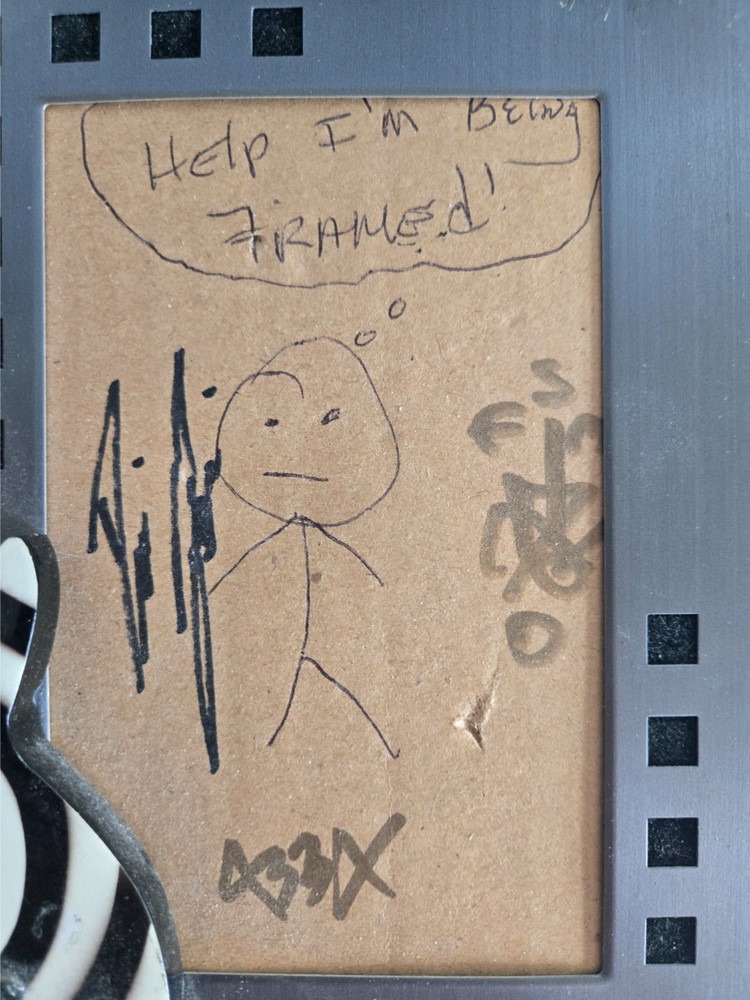 Rare Zakk Wylde Signed Mini Guitar Frame w/Black Label Band Autographs in Frame