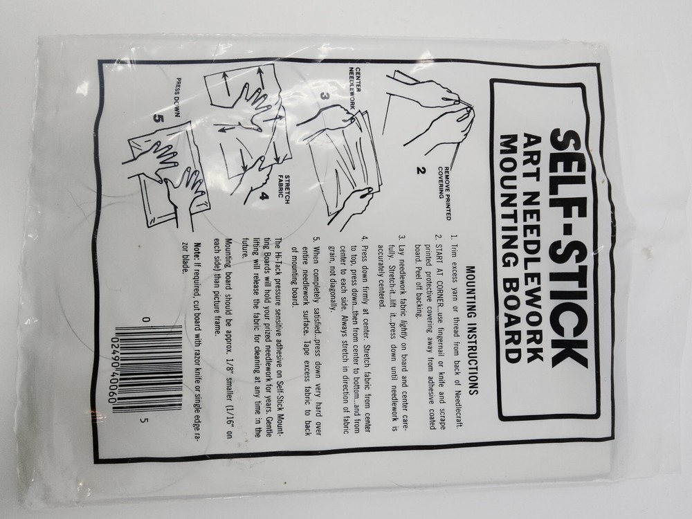 Self-Stick Art Needlework Mounting Board 8x10 Used