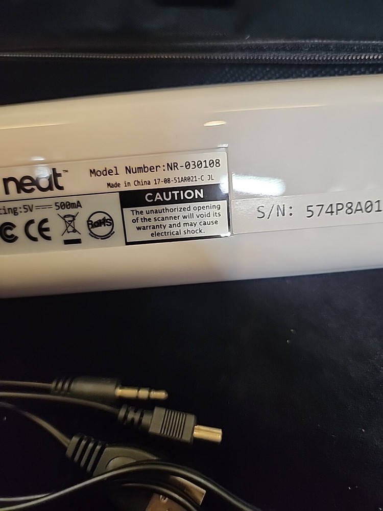 Neat NR-030108 Receipt Document Portable Scanner Case + USB Cord & Case
