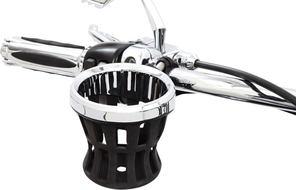 CIRO Drink Holder Handlebar Mount Chrome/Black 50413