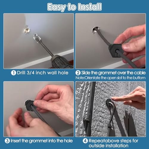 2 PCS Cable Routing Kit Compatible with Starlink Ethernet Cable Rubber Black