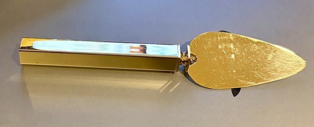 24 K Gold Plated Square Handle  Serving Pie Cake Server Knife 7”
