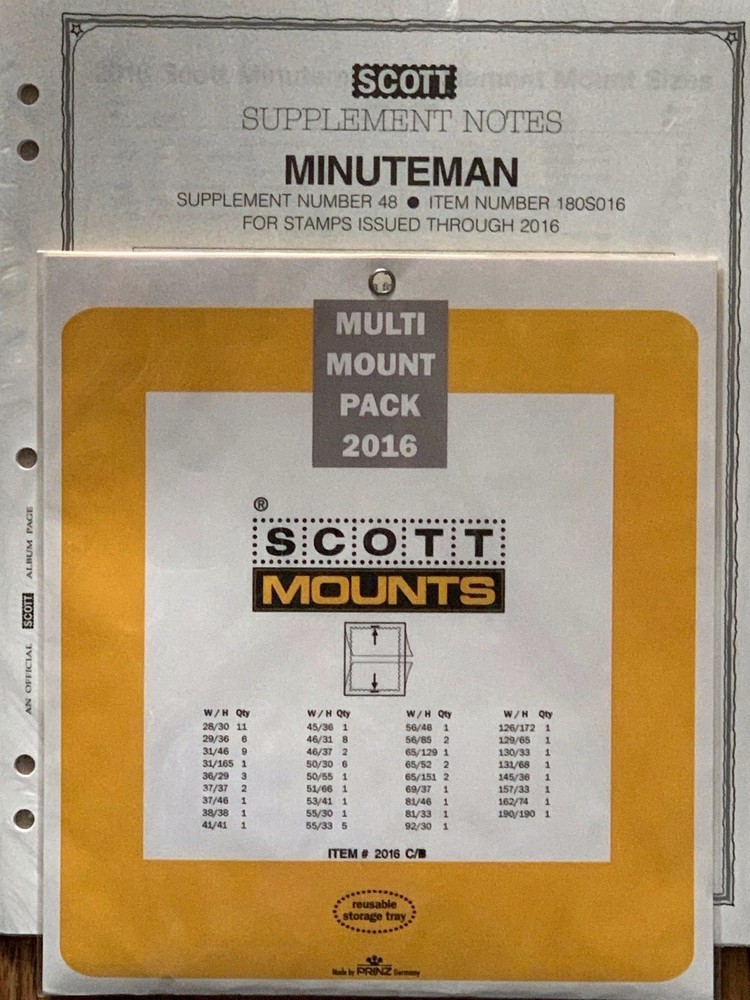 SCOTT 2016 MINUTEMAN SUPPLEMENT #48 WITH MOUNTS ( BLACK )