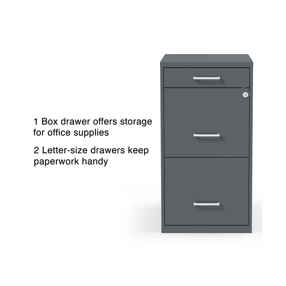Staples 3-Drawer Vertical File Cabinet, Letter Size Documents, Lockable & Mob...