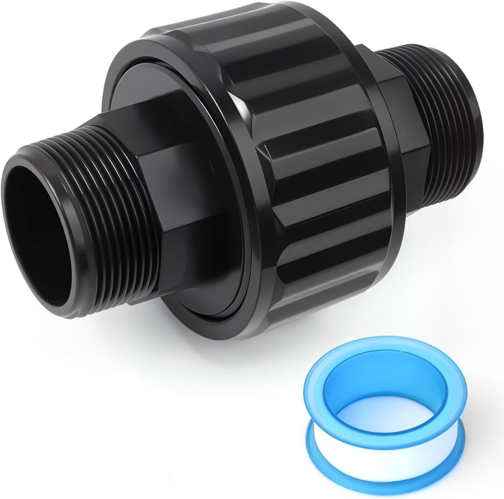SP1480BLK 泳池泵过滤器接头 适用于 Hayward DE 和滤芯过滤器 - 1-1/2 英寸自对准双公头接头