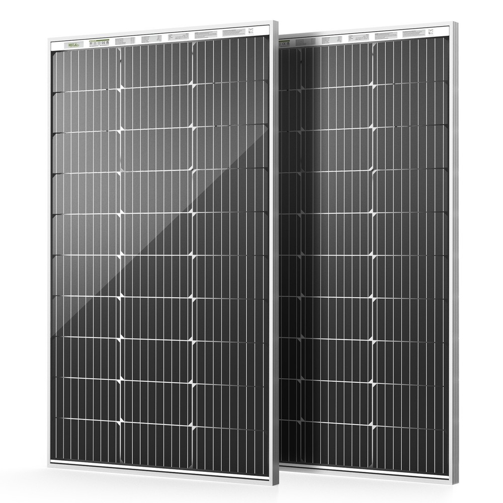 HQST Bifacial  2PCS 100W Mono Solar Panel 200 Watts Solar Panel Off Grid