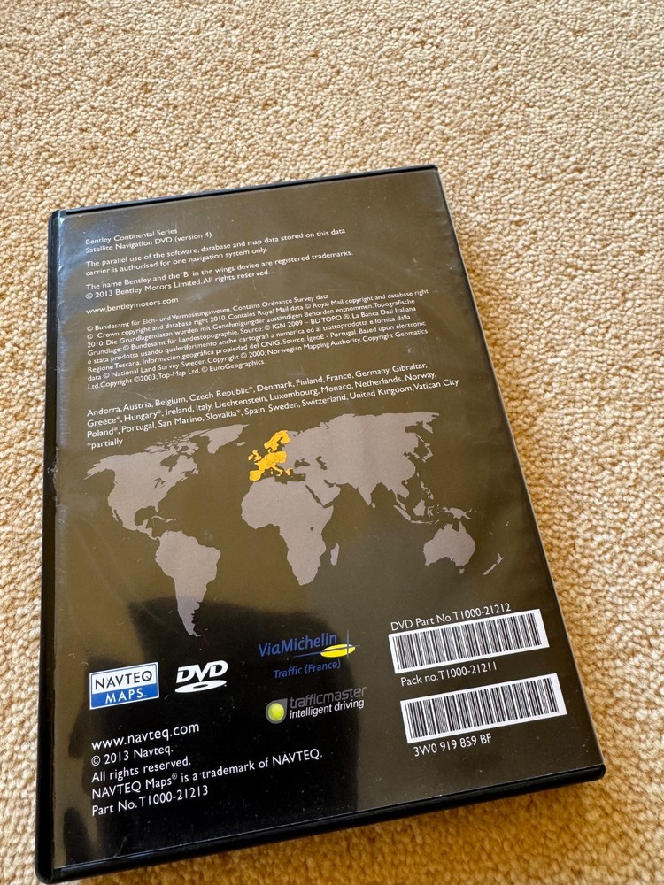 BENTLEY HDD Continental Satellite Navigation Sat Nav Map Update DVD Disc 2013