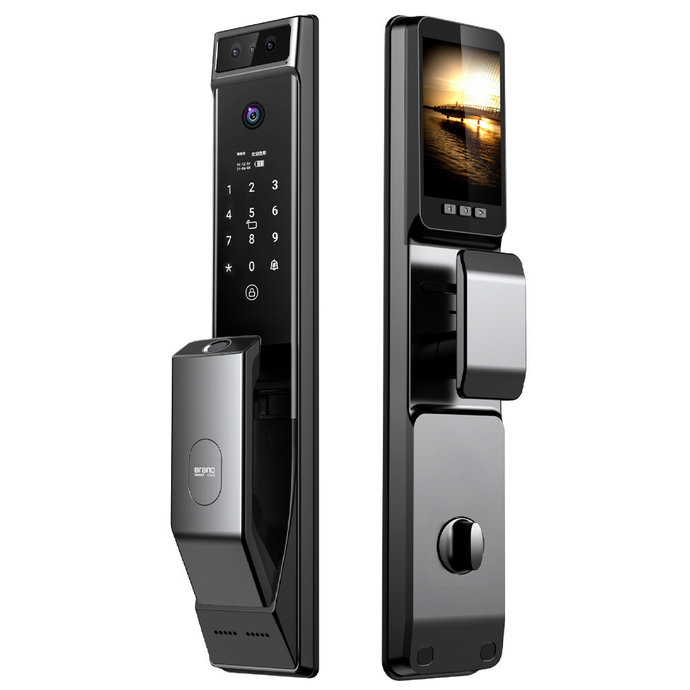 3D Face Recognition Fingerprint Password Smart Door Lock with Camera Security
