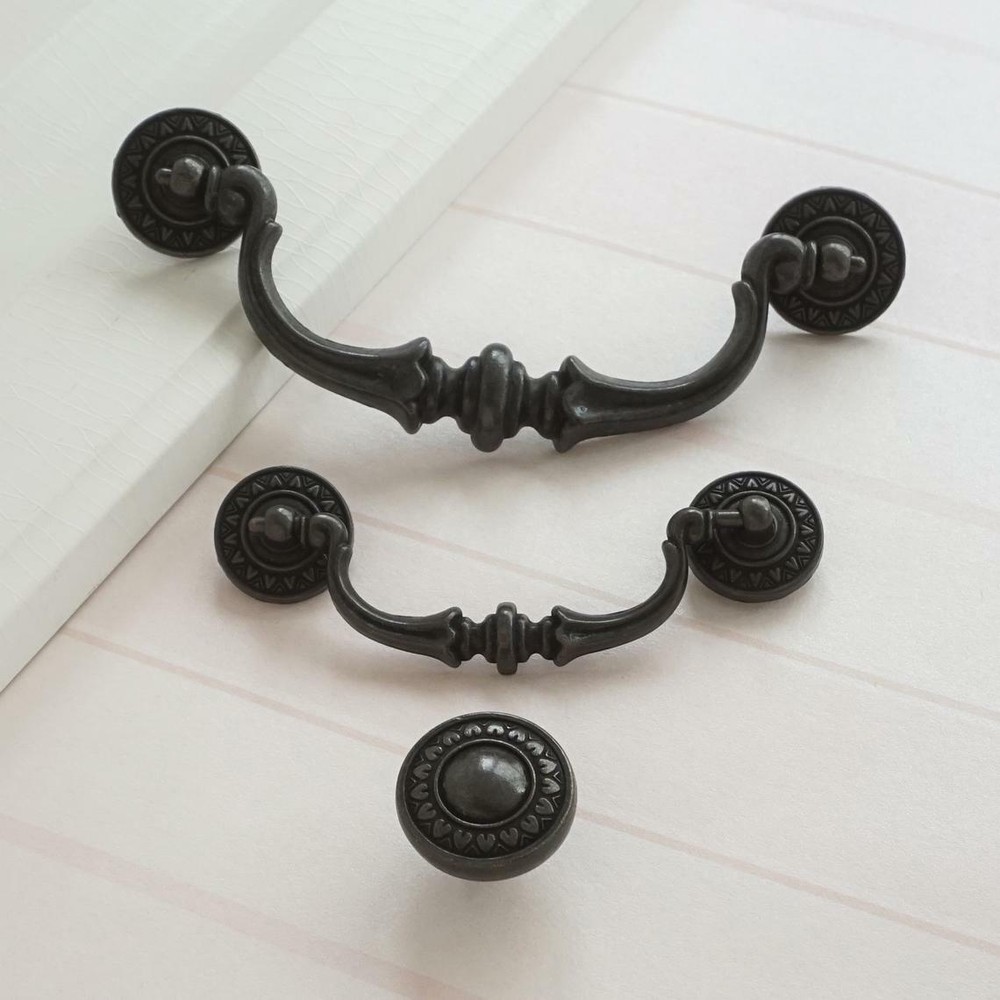 3.5" 5.5" Dresser Drawer Pull Handles Knobs Large Drop Bail Rustic Antique Pull