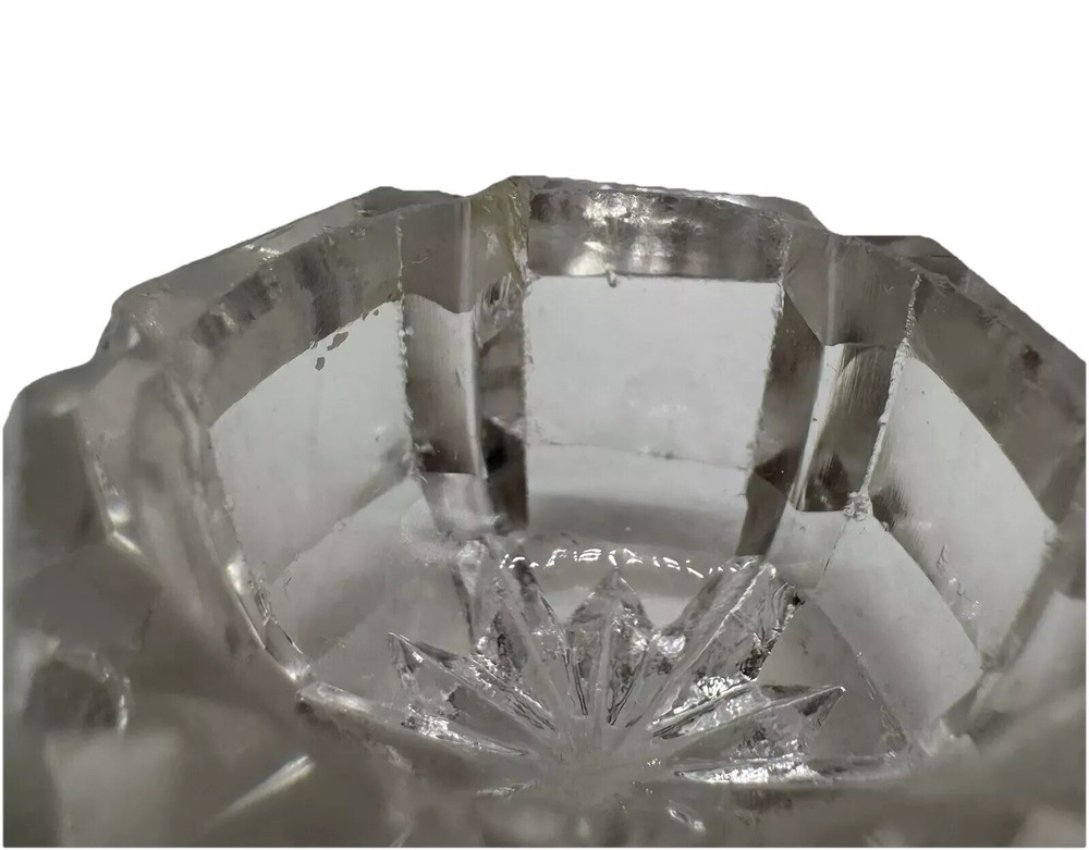 Antique 3 EAPG Notched Panel Hexagonal Open Salt Cellars Dips