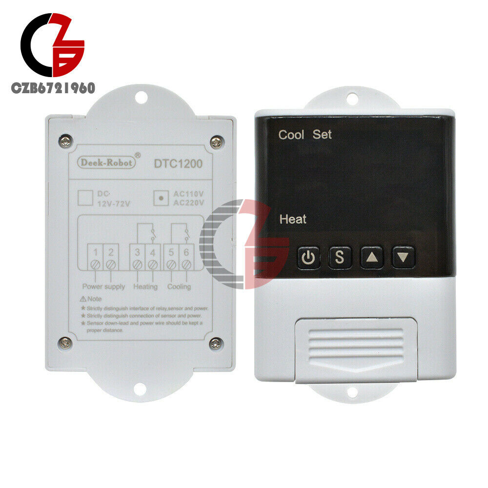 DTC1200 Digital Intelligent Temperature Controller AC 110V-230V w/ Sensor Probe