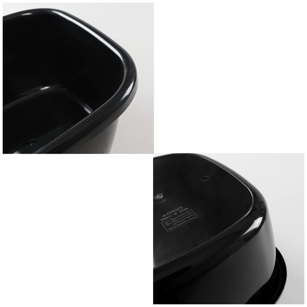 2-Pack Large Dish Pan, Dish Wash Basin, 18 Quart, Black