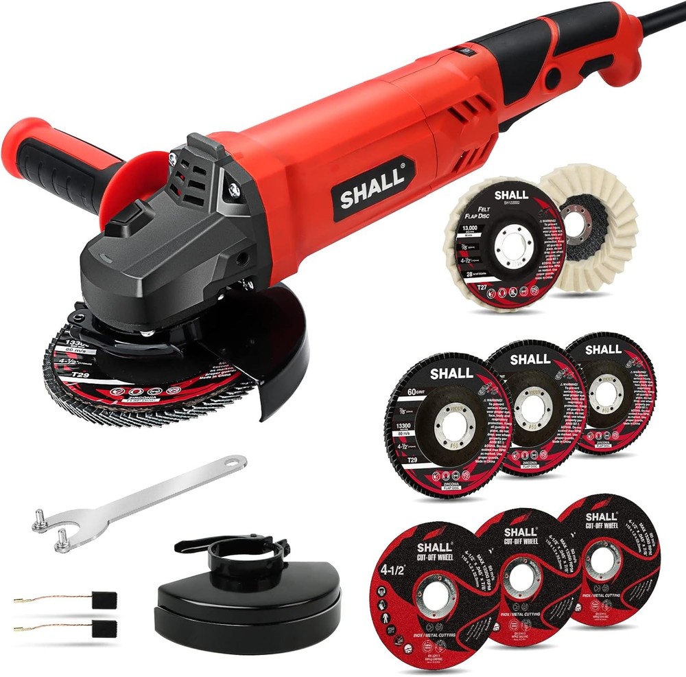 Angle Grinder Tool 7.5Amp 4-1/2 Inch, 6-Variable-Speed Grinders Power T...