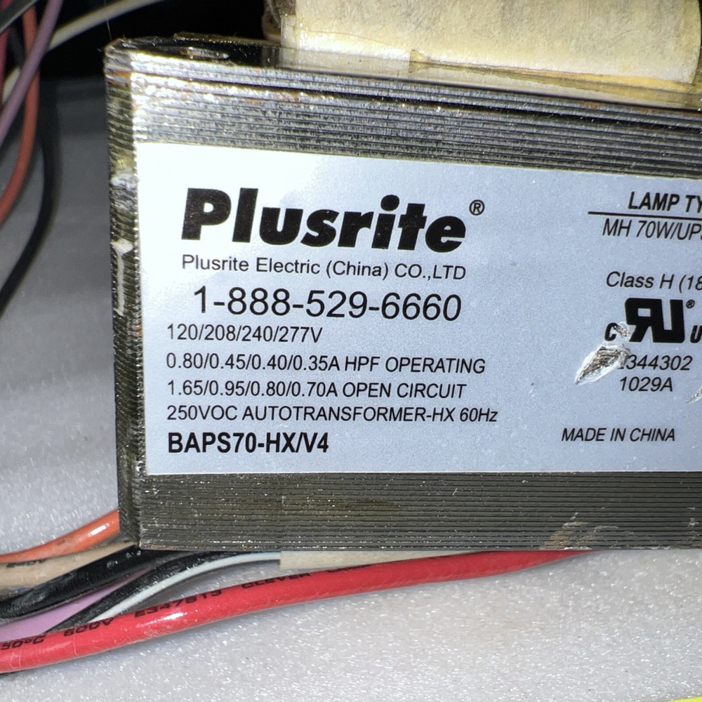 Plusrite BAPS70-HX/V4 Core and Coil Pulse Start Metal Halide Ballast