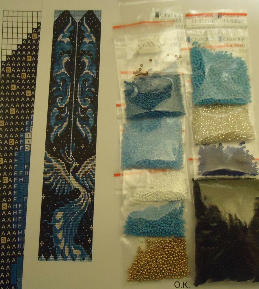 Kit for making a necklace gerdan. Beading Loom Pattern. #B3a