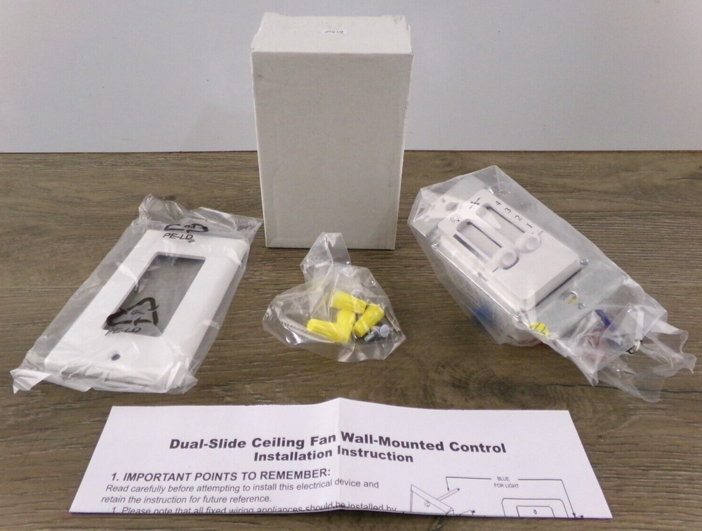 Dual-Slide Ceiling Fan & Light Wall-Mounted Control, New S1