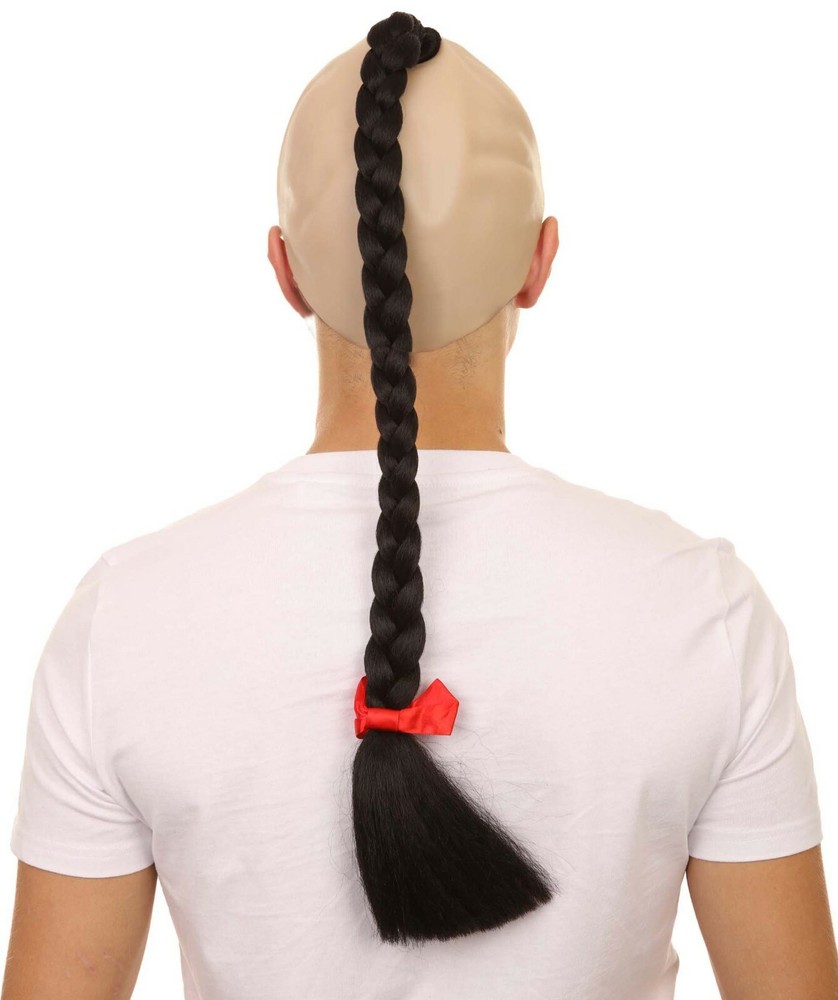 Kung Fu Master Mens Wig | Black Braid With Wig