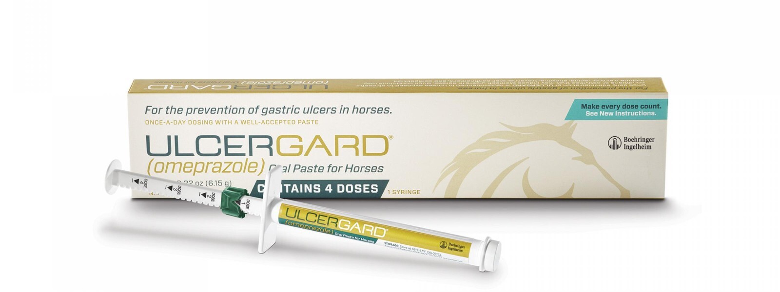 ULCERGARD Gastric Ulcer Treatment Oral Paste For Horses Horse Syringe & 4 Doses