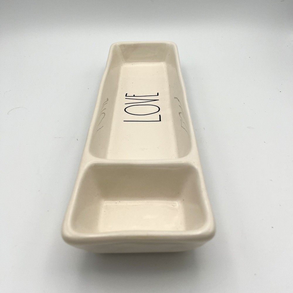 Rae Dunn Ceramic Trinket Tray “LOVE” Rectangular 12” Long
