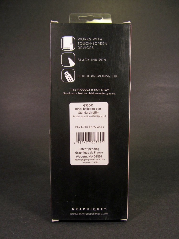 The Stylus Pink Touch-Screen Type Tap Scroll Write Black Ballpoint Graphique NEW