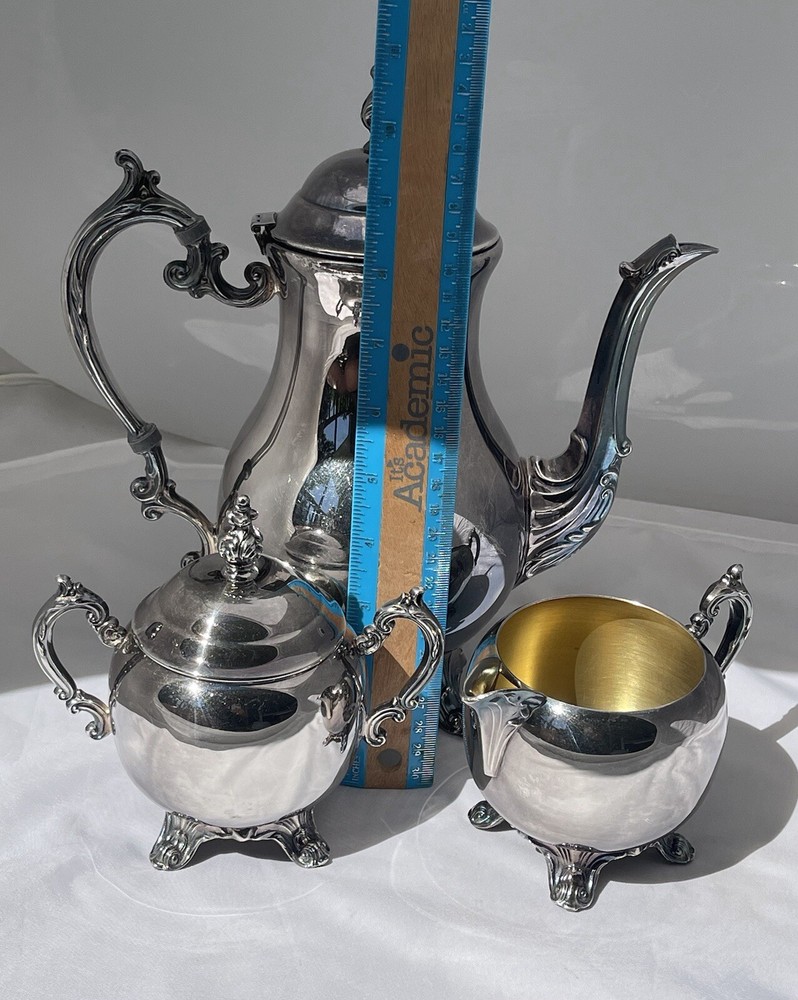 F B Rogers Silver Company Tea Server Cream Sugar Set Pitcher Special Holiday
