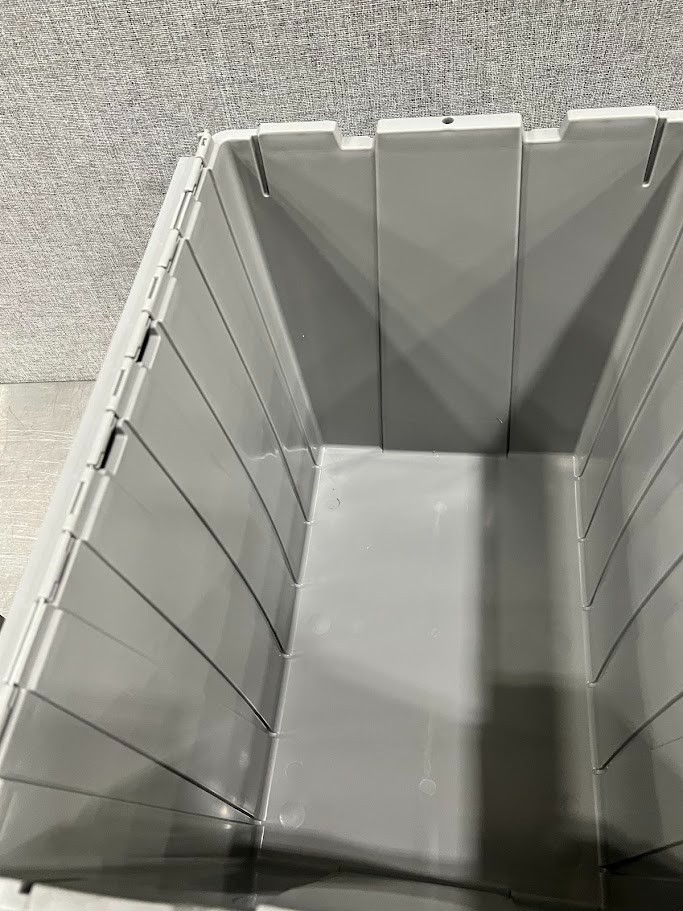 Polyethylene Attached-Lid Storage Tote: 100 lb Capacity - 2ct