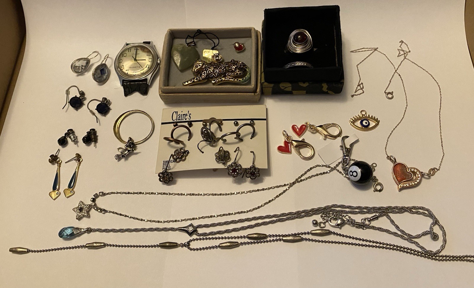Estate Junk Drawer Lot of Vintage Jewelry, Sterling Silver, Mixed Metal Jewelry