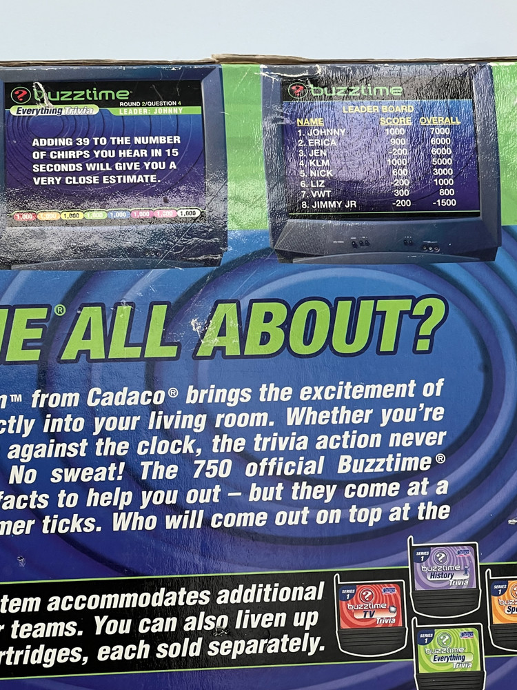 Vintage Buzztime Home Trivia System Plug N Play System Electronic Interactive